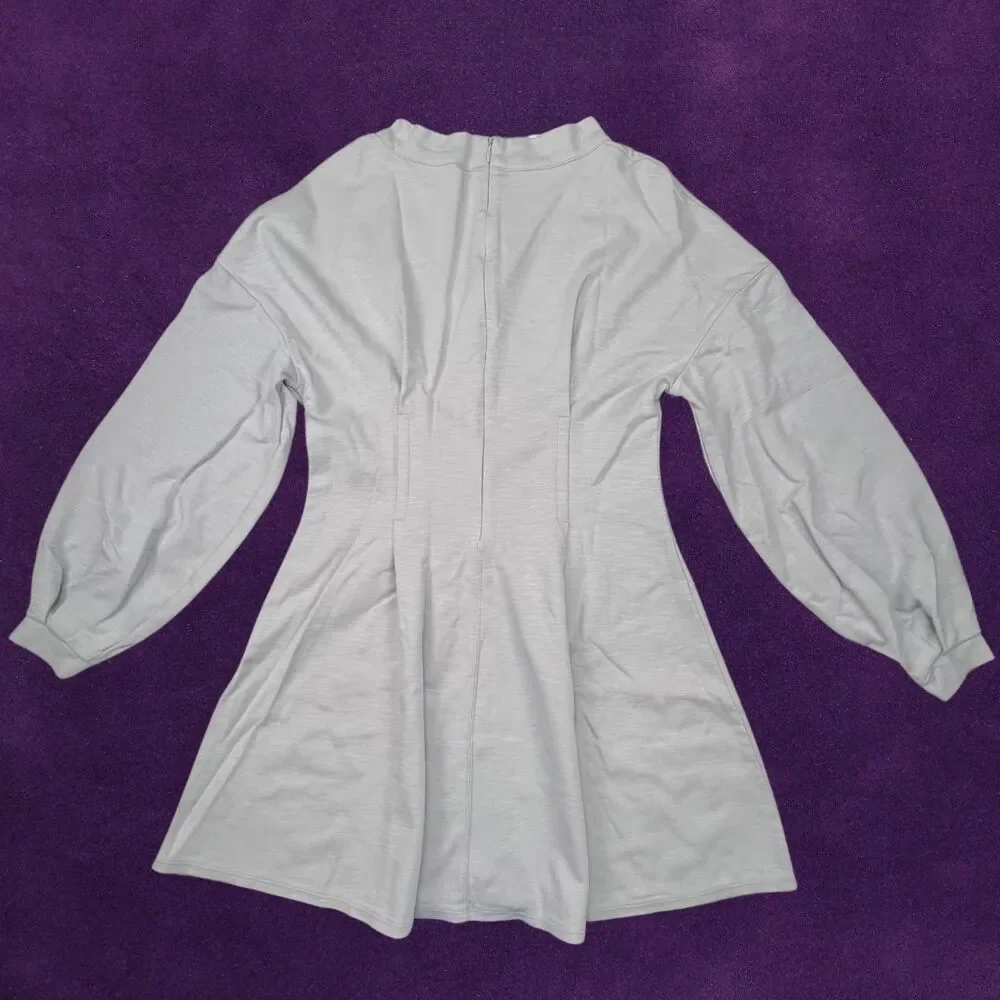 Free People Dress Womens Small Gray Long Sleeve Boho A Line Asymmetrical Grab - Picture 6 of 10